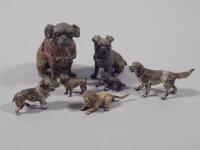 A collection of late 19th/early 20thC cold painted bronze and spelter animals