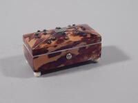 A 19thC tortoise-shell and ivory small trinket box