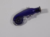 A late 19th/early 20thC blue glass hand seal