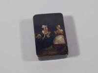 A Victorian papier mache snuff box