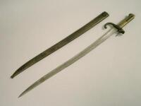 A 19thC French bayonet with a brass handle