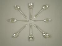 Two sets of four silver Old English pattern teaspoons