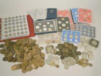 A large quantity of coins to include coin sets