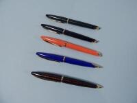 Five Waterman ballpoint pens and a pencil