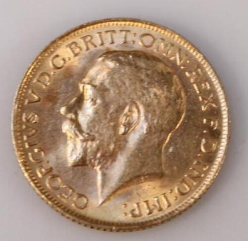 A George V gold sovereign