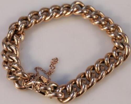 A 9ct gold hollow curb link bracelet