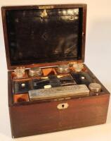 A late 19thC rosewood travelling box