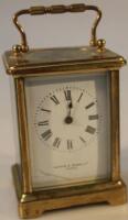 A brass carriage clock