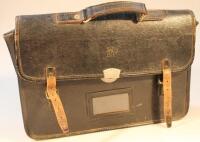 A mid 20thC leather satchel stamped ERII