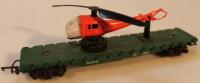 A Hornby 00 gauge NATO helicopter truck and VAT69 goods wagon (2