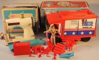 An Evel Knievel boxed scramble van with accessories