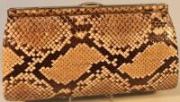 A mid 20thC snakeskin evening bag