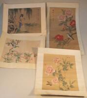 Four Chinese pictures on silk