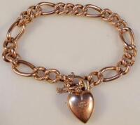 A 9ct rose gold hollow bracelet