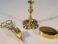 A 19thC brass candlestick