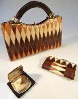 A 20thC reptile skin handbag