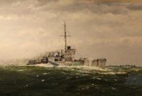 John Whittock. Naval ships on manoeuvres