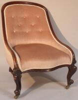 A Victorian mahogany button back nursing chair