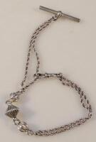 A silver watch chain