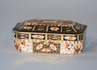 A Royal Crown Derby Imari pattern rectangular box and cover