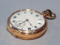 An inter war period 9ct gold Waltham fob watch