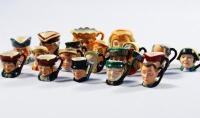 An assortment of 32 miniature Royal Doulton character jugs.