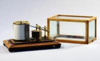 A Lufft mahogany cased barograph. 15cm high