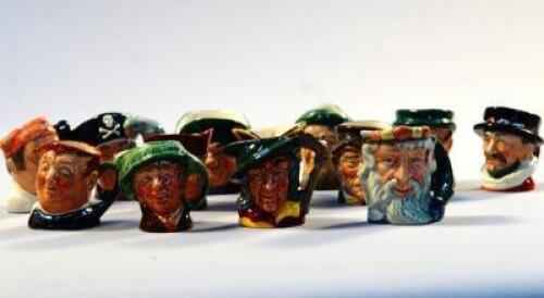 A selection of miniature Royal Doulton character jugs (18).