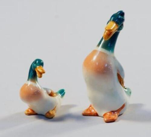 Two Beswick models of Mallard ducks.