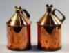 Two copper paraffin flagons