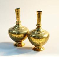 A pair of Indian brass vases