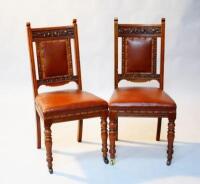 A pair of Edwardian mahogany dining chairs