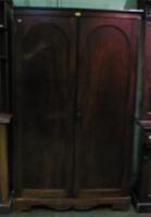 A Victorian mahogany double wardrobe