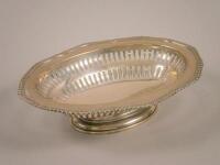 A pierced silver oval basket