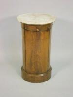 A Victorian figured mahogany cylindrical pot cupboard