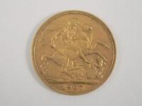 A 1907 Edward VII gold sovereign.