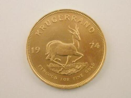 A 1974 South African gold Krugerrand