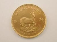 A 1974 South African gold Krugerrand