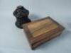 A 19thC mahogany and maple veneered rectangular box