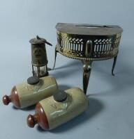 A 19thC brass and steel footman