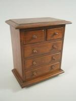 An early 20thC miniature mahogany chest of drawers