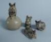 Four Poole Pottery mice ornaments