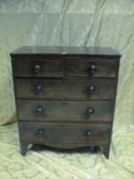 A Georgian mahogany chest of 2 short and 3 long graduated flamed veneered