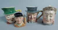 Three miniature character jugs