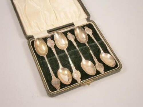 A set of six George VI commemorative silver Coronation spoons