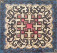 A mid Victorian square beadwork panel