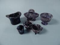 A collection of Victorian pressed moulded glass in the manner of Sowerby