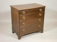 A 19thC mahogany chest of four long drawers