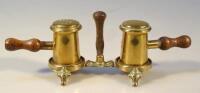 A mid 20thC brass cruet set