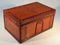 A 19thC mahogany and inlaid stationery box